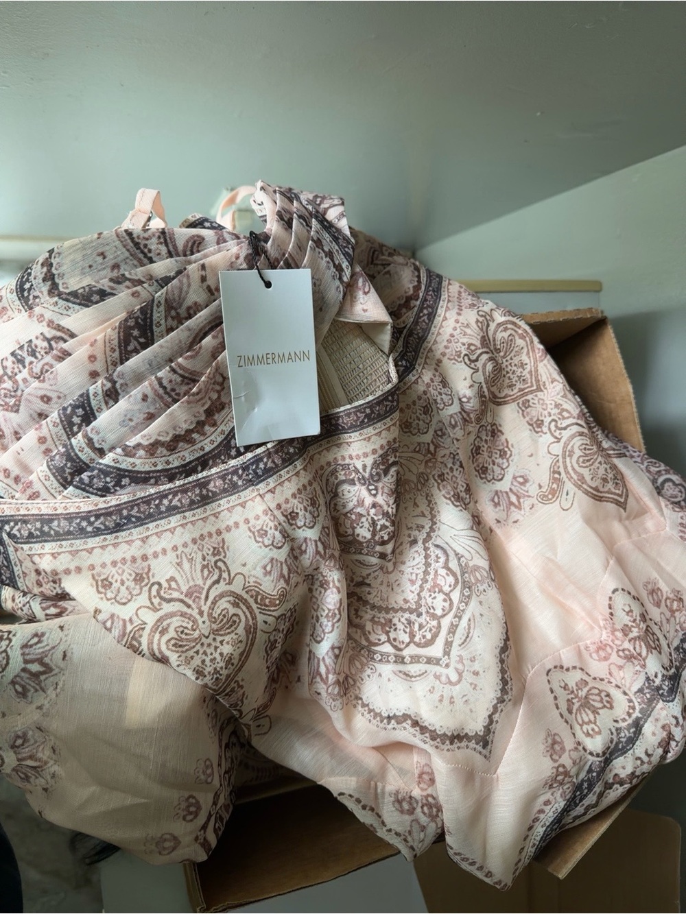 Zimmermann Blush Paisley Sheer Panel